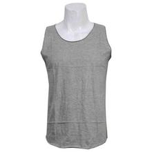 Grey Solid Tank Top For Men