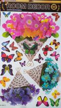 8D Room Decor Butterfly Flower Fairy Stickers Bedroom Living Room Wall Stickers