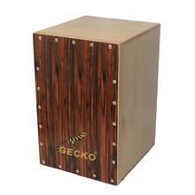 GECKO Brown/Cream Professional Portable Percussion Wooden Cajon With Bag - (CL-50)