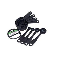 GADE 8 Pieces Plastic Measuring Spoon Set (Black)