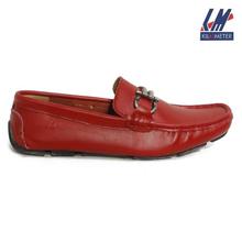 KILOMETER Red Metal Lock Designed Loafers For Men