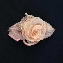 Flower Designed Hair Clip For Women - Peach