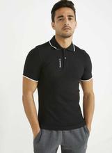 REEBOK BLACK EL TIPPED PIQUE POLO SHIRT FOR MEN-AJ3084