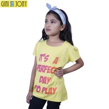 Gini & Jony Girls Yellow Printed Round Neck T-shirt