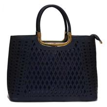 Navy Blue Printed Handbag For Women