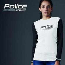 Police White Contrast Sleeved Printed T-Shirt For Women (G.337)