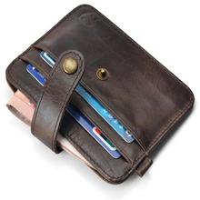 Mini wallets hasp small purse 100% real leather wallet men