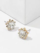 Rhinestone Star Stud Earrings 1pair