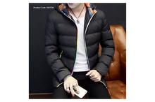 Hi-Fashion Dual-tone Boarder Silicon Down Jacket For Men-Black