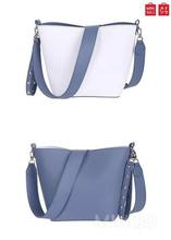 Miniso Leisure 2-color Bucket Bag( Blue+White)