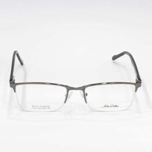 Silver/Black Rectangle Half Rim Eyeglasses Frame (Unisex) 