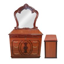 Brown Seesau Wood Dressing Table With Mirror & Drawer