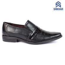 Shikhar Shoes Leather Slip On Gusset Formal Shoes For Men (2907)- Black