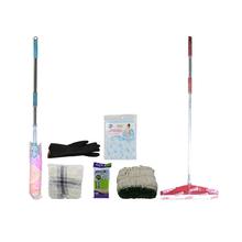 Cleaning Sets (Apron, Mop, Wiper, Gloves, Sponge Scourer, Kitchen Cloth And Floor Gray Duster)-7 Pcs