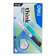 Deli 12Pcs Dry Erase Marker Black U00620