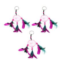 Combo of 3 Light Pink Dream Catcher Key Chain