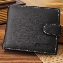 JINBAOLAI Men Wallets Genuine Leather Bifold Wallet Design