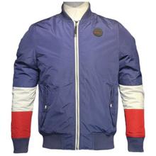 Blue/Red/White Front Zippered  Bomber Jacket For Men