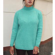 Green Highneck Sweater For Women