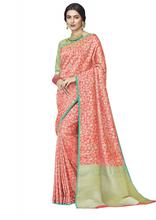 Stylee Lifestyle Peach Banarasi Jacquard Saree -1946