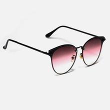 Round Cate Eye in Shaded Pink Lenses With Black Metal Legs