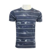 Pepe Jeans Navy Blue/White Striped Round Neck Cotton T-Shirt For Men - (PM505842595)