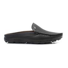 Back Open Black Slip On Loafer Shoes