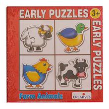Creative Educational Aids Early Puzzles (Farm Animals) - Red