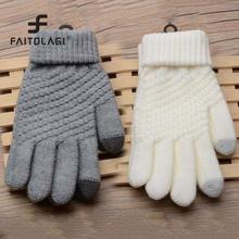 Magic Touch Screen Sensory Gloves For Women Gloves Girl Female Stretch Knit Gloves Mittens Winter Warm Accessories Wool Guantes