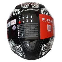 LS2  Rapid Skull Printed Shine Full Helmet -  Black/White