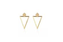 Fashion Circle Dot Triangle Frame Gold Plated Stud Earrings