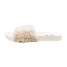 Cream Fur Slippers for Women