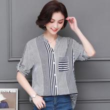 New 2018 Summer Fashion Striped Women Blouse Shirt Short