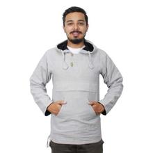 Plain Double Pullover Jacket With Inner Fleece For Men