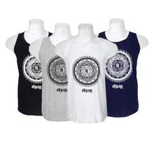 Pack Of Four Mandala Printed Tank Top For Men - Black/Grey/White/Navy