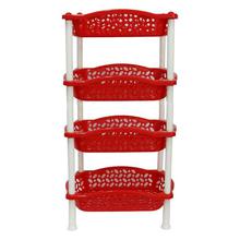 Red Multi-purpose 4-Layer Plastic Rack