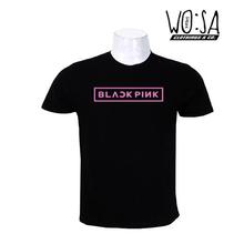 WO:SA "Black Pink " Print Black Unisex Tees