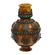 Multicolor 12" Stone Studded Antique Designed Vase Decor