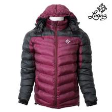 Maroon/Black Two-Tone Silicon Down Jacket For Men