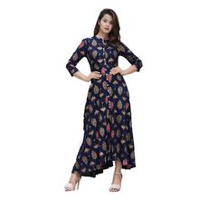 PURE COMFORT Women's Rayon Full Flare Long Kurti.