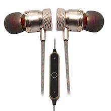 Sport BT-22 Magnetic Bluetooth Wireless Metal-In Earbuds Earphone - Brown