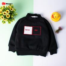 Baby/Toddler High Neck Warm Pullover Sweatshirt - Black