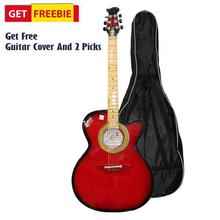 Red/Black Full Size Indian Guitar With Free Cover And 2 Picks