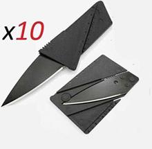 10 x Credit Card Knives Lot, Folding, Wallet Thin, Pocket Survival Micro Knife