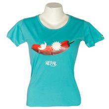 Turquoise Chilli Nepal Printed T-Shirt For Women