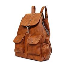 SALE-SPLICE PU Leather Backpack School Bag Student