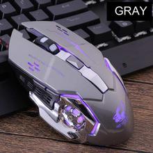 FashionieStore mouse Wired LED Light 4000DPI Optical Usb Ergonomic Pro Gamer Gaming Mouse Metal Plate