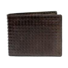 2 Folding Dark Brown Dotted Wallet For Men