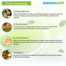 Mamaearth Onion Shampoo for Hair Growth and Hair Fall Control with Onion Oil and Plant Keratin 250 ml