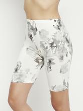 Clovia Mid Waist Floral Print Cycling Shorts with Inner Elastic in White - Cotton